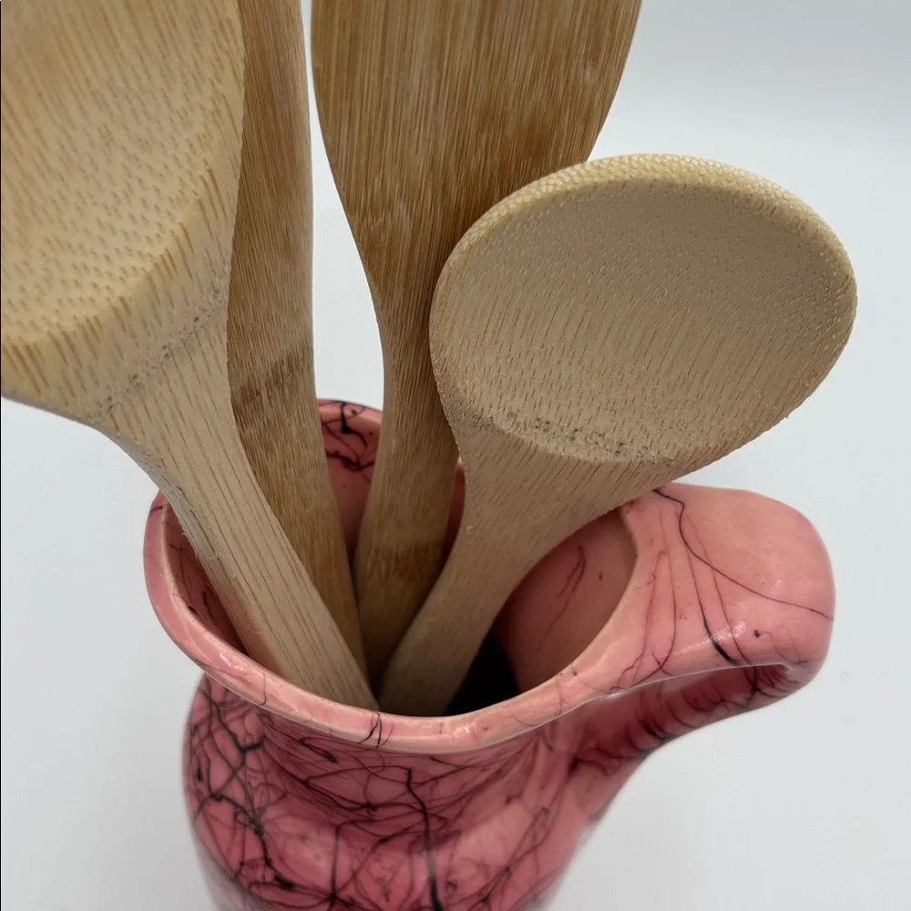 Vintage McCoy Pottery Pink/Black Swirl  7